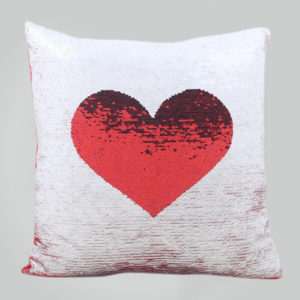 heart pattern sequin pillow